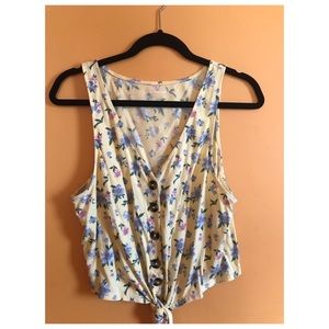 American Eagle floral cropped tank top